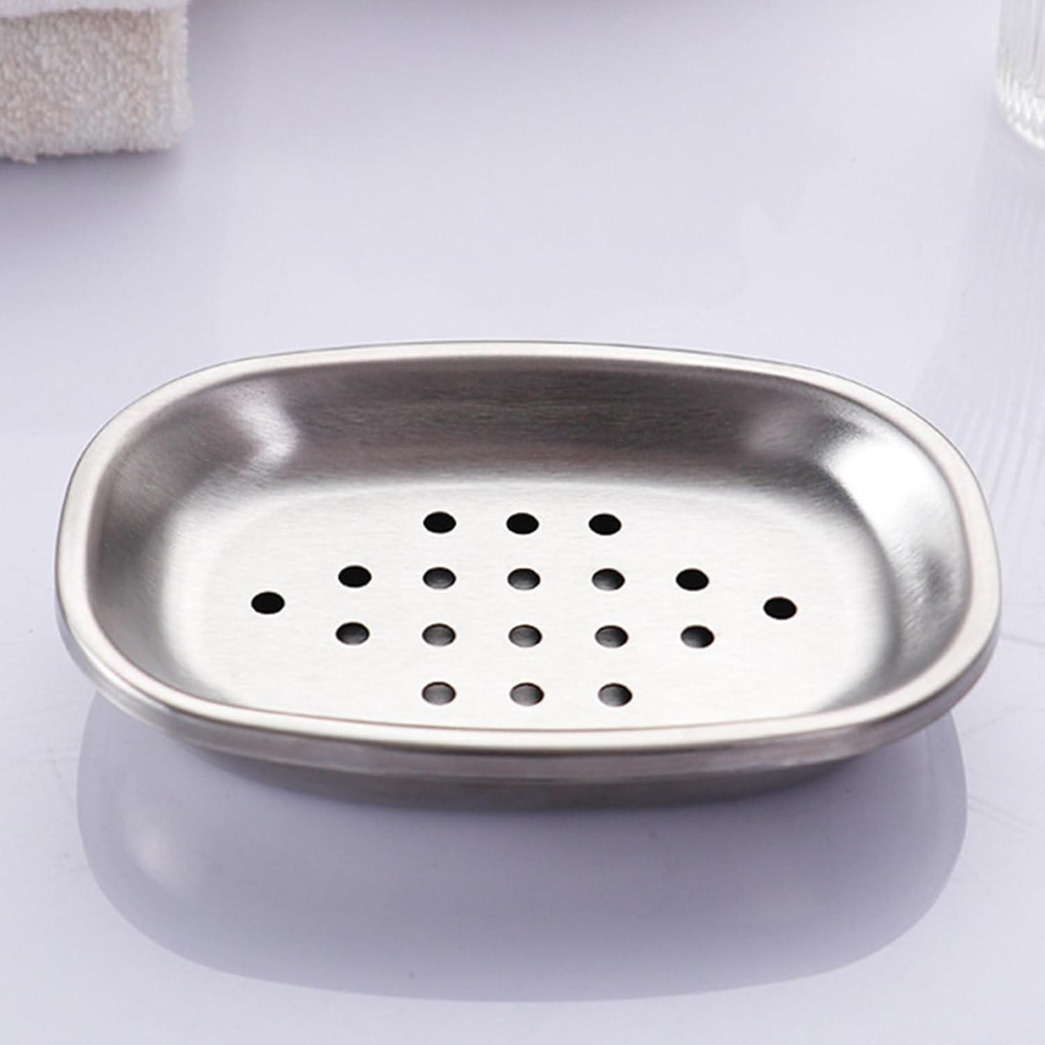 Modern Double Layer Stainless Steel Soap Dish for Bath and Kitchen Use