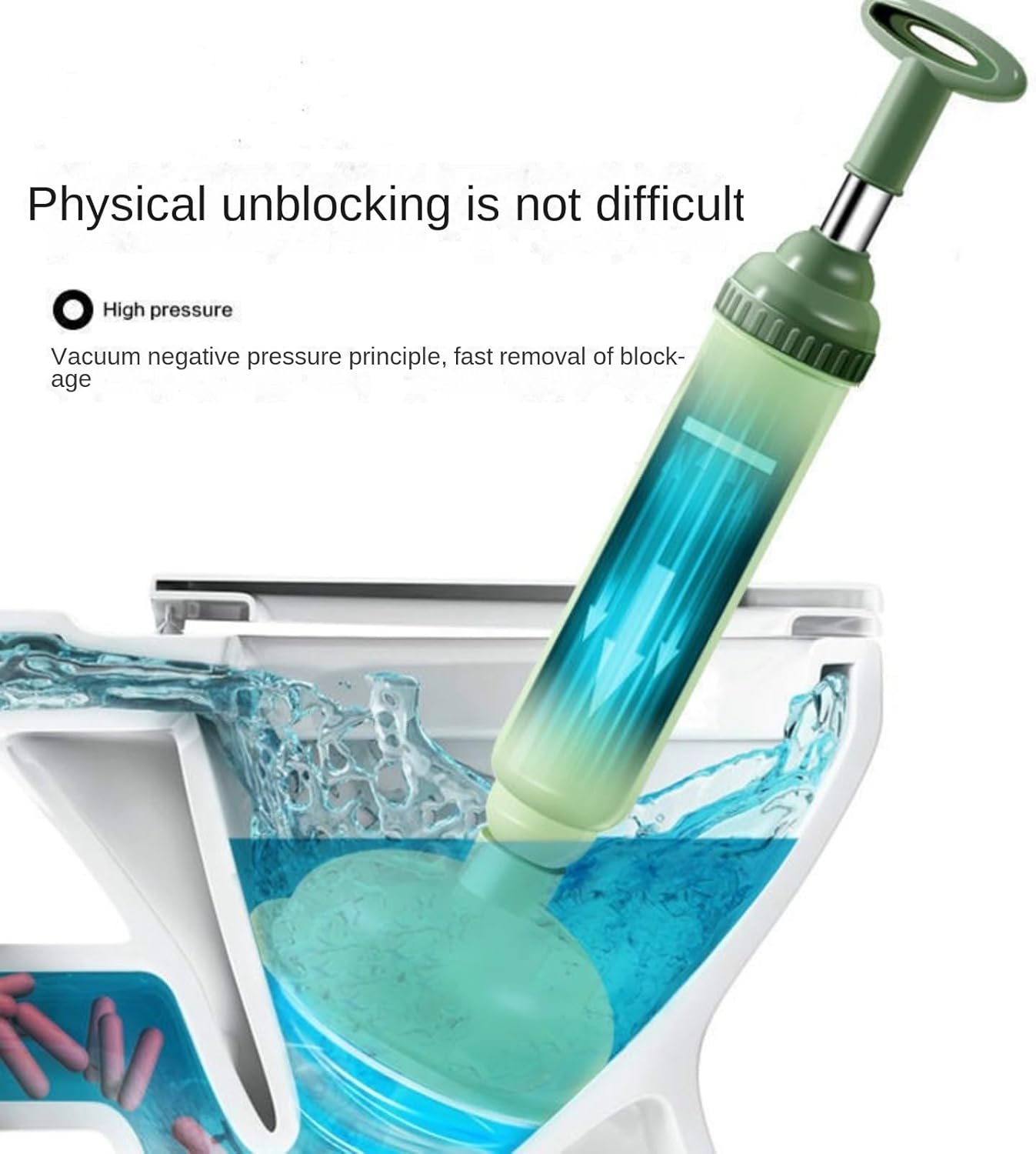 Heavy-Duty Toilet Plunger with Vacuum Suction 1