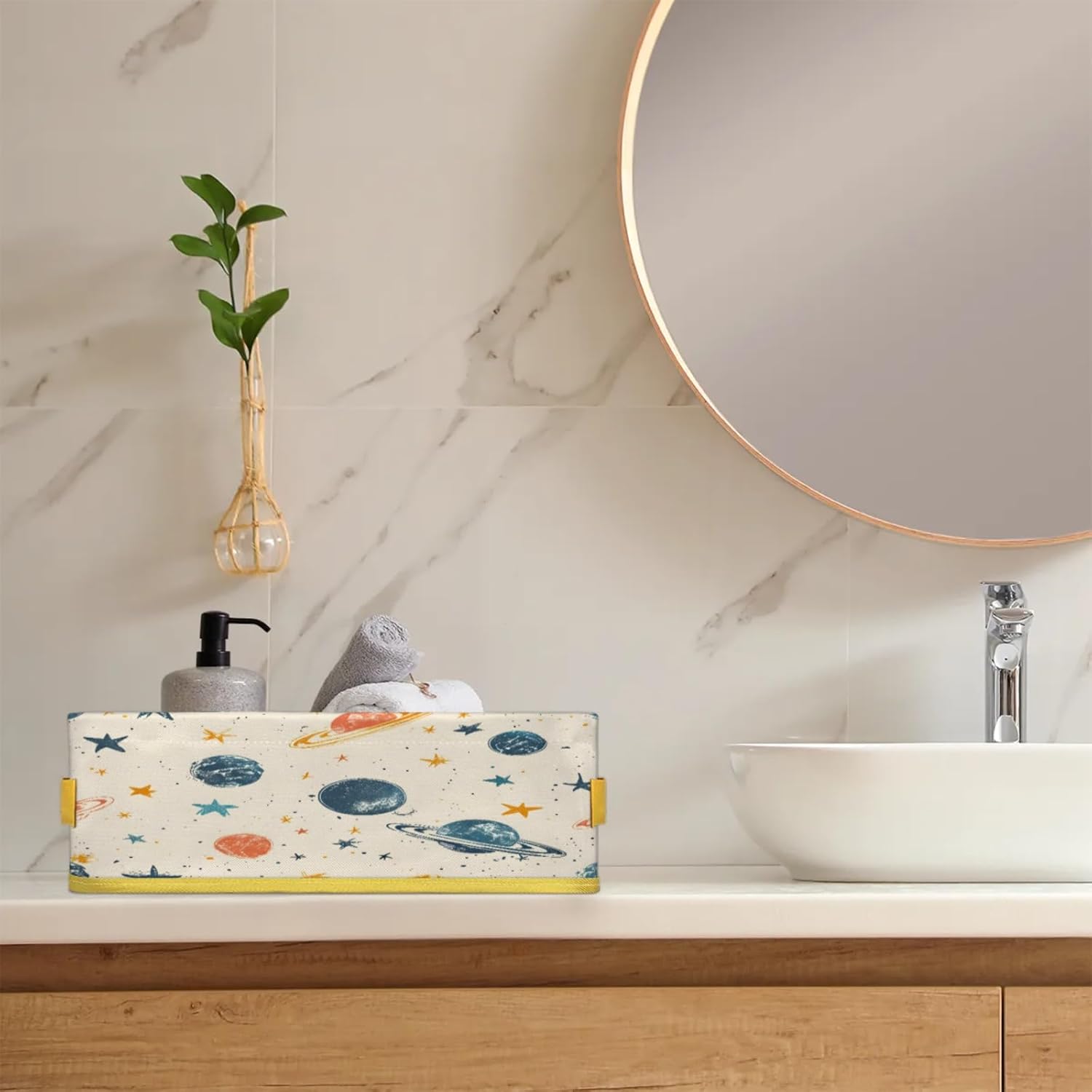 Solar System Space Toilet Paper Basket with Handles