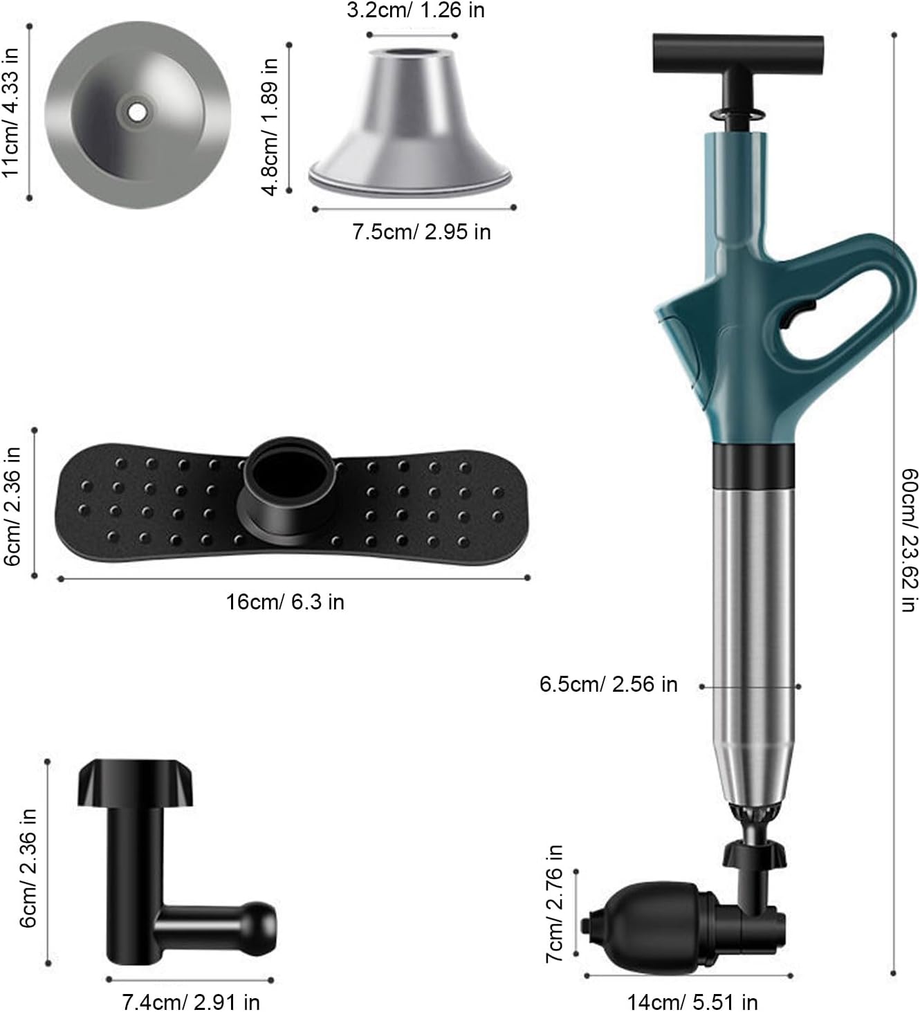 Mumusuki Toilet Plunger with Pressure Indicator