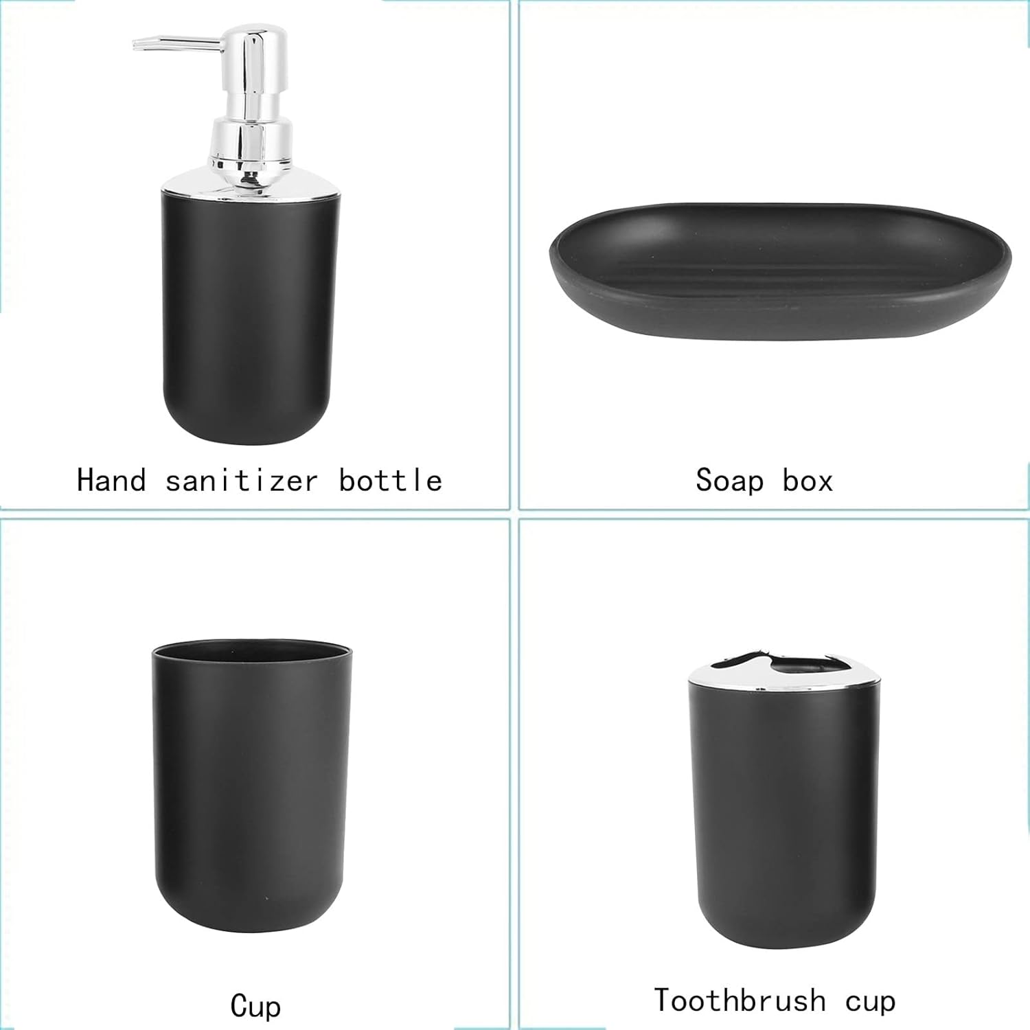 CENGNIAN 4 Piece Bathroom Accessories Set - Black