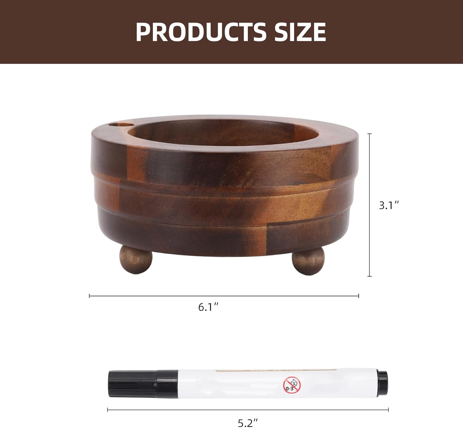 Tecbeauty Wooden Cup Holder with Marker Slot 1