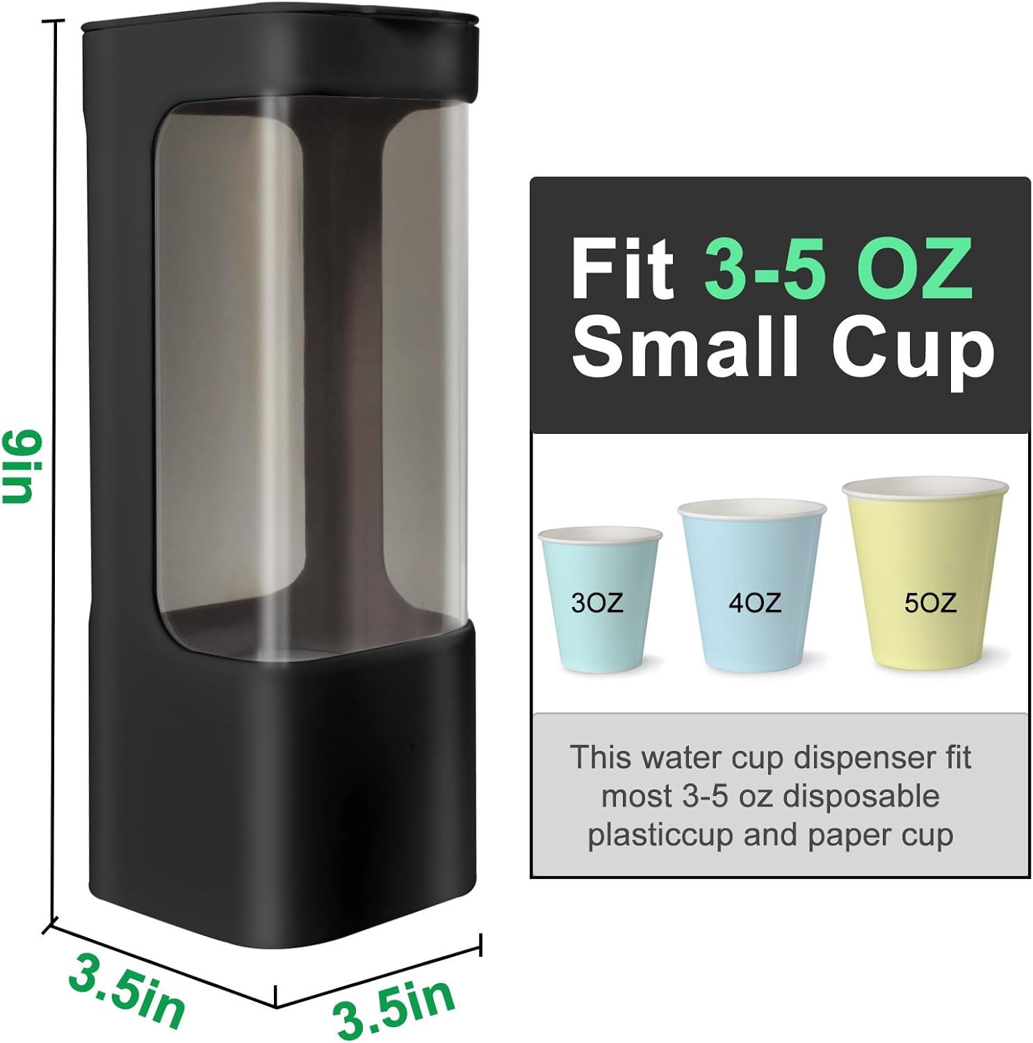 Wall Mounted Cup Dispenser for 3oz-5oz Cups