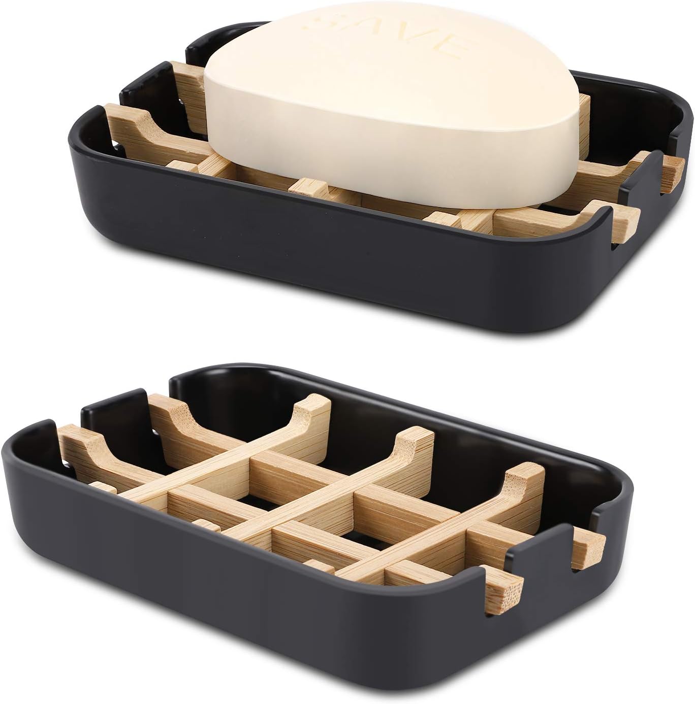 Bamboo Soap Holder with Drainage for Shower