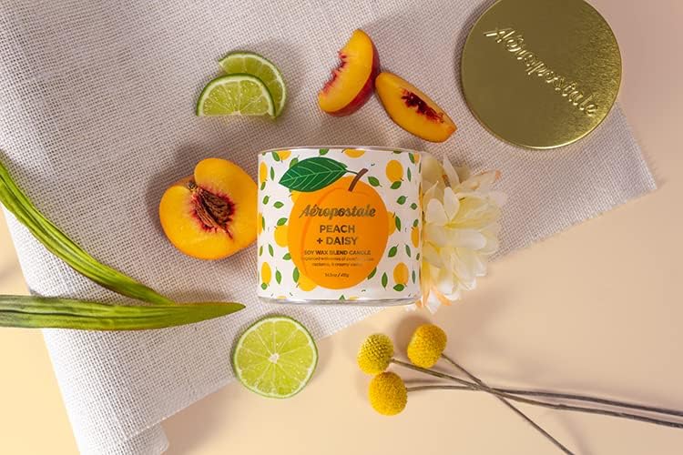 Aeropostale Peach Daisy Soy Candle - 60 Hour Burn