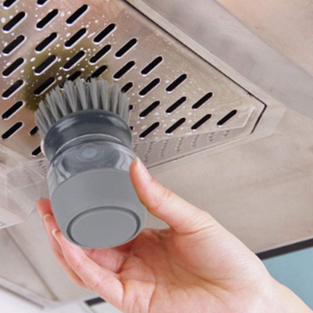JISSBON Upgraded Palm Brush Kitchen Soap Dispensing Brush with Storage Stand