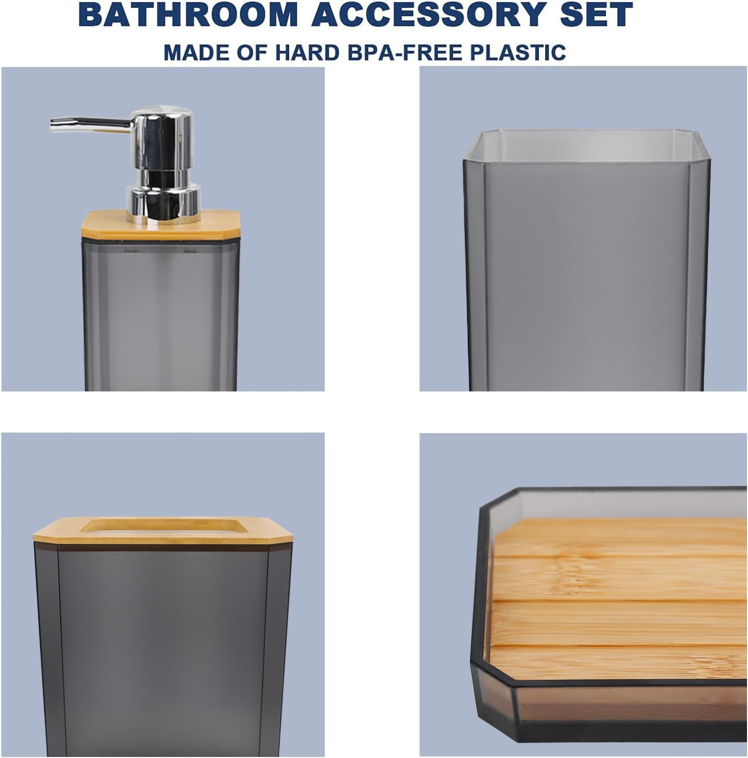 CERBIOR 7-Piece Bathroom Accessory Set Matte Black 1