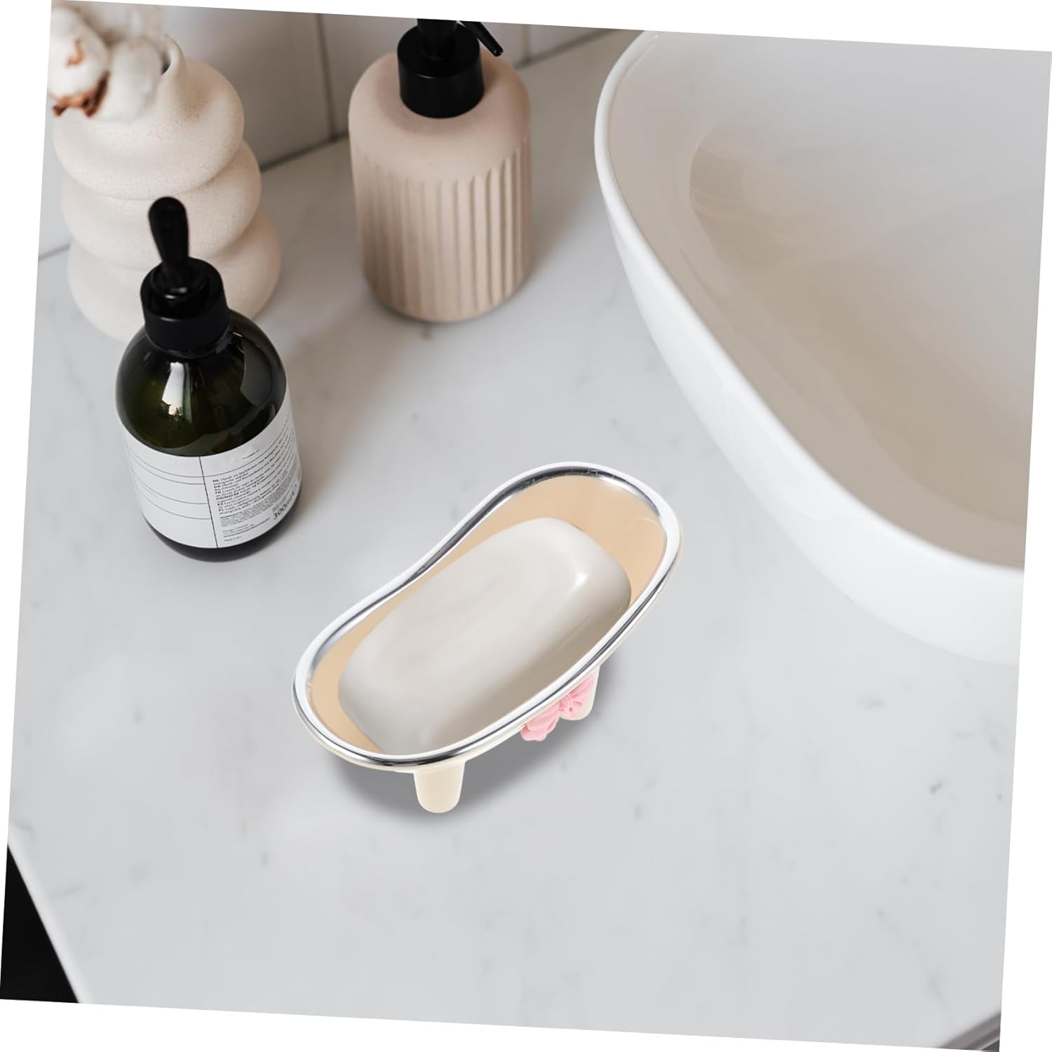 Hoement Bathtub Shaped Soap Holder Lightweight Durable Decorative Soap Dish