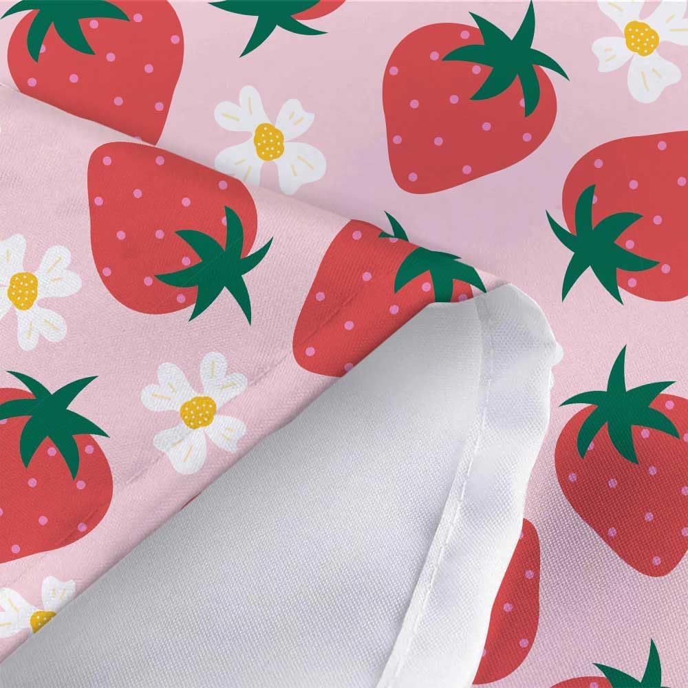 Cute Strawberry Shower Curtain Kids Girls Bathroom Decor