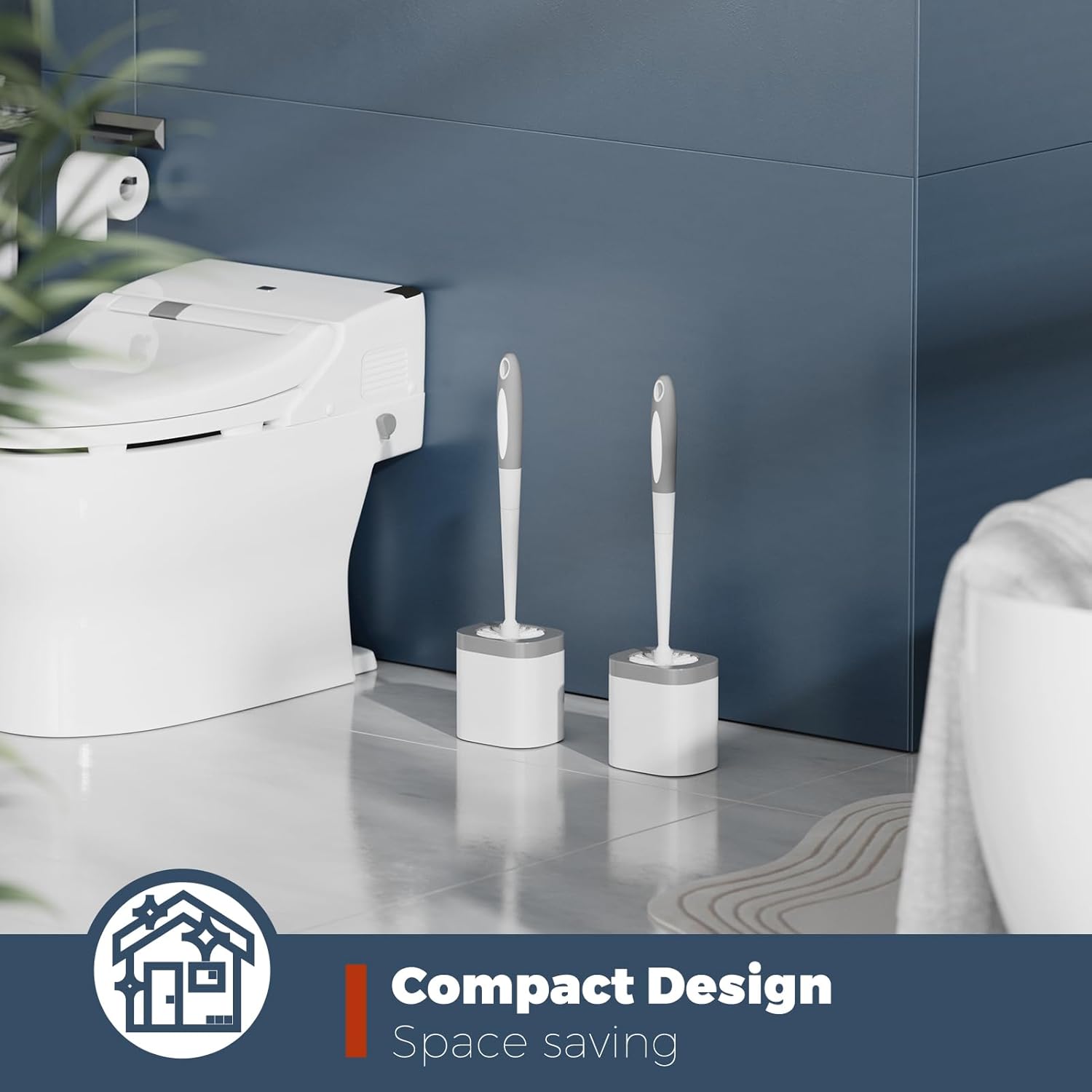Holaloha 2 Pack Toilet Brush and Holder Set