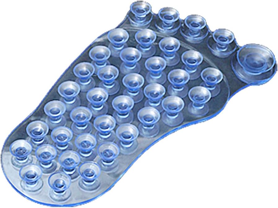 Qtqgoitem Foot Shape Suction Cup Bathtub Blue