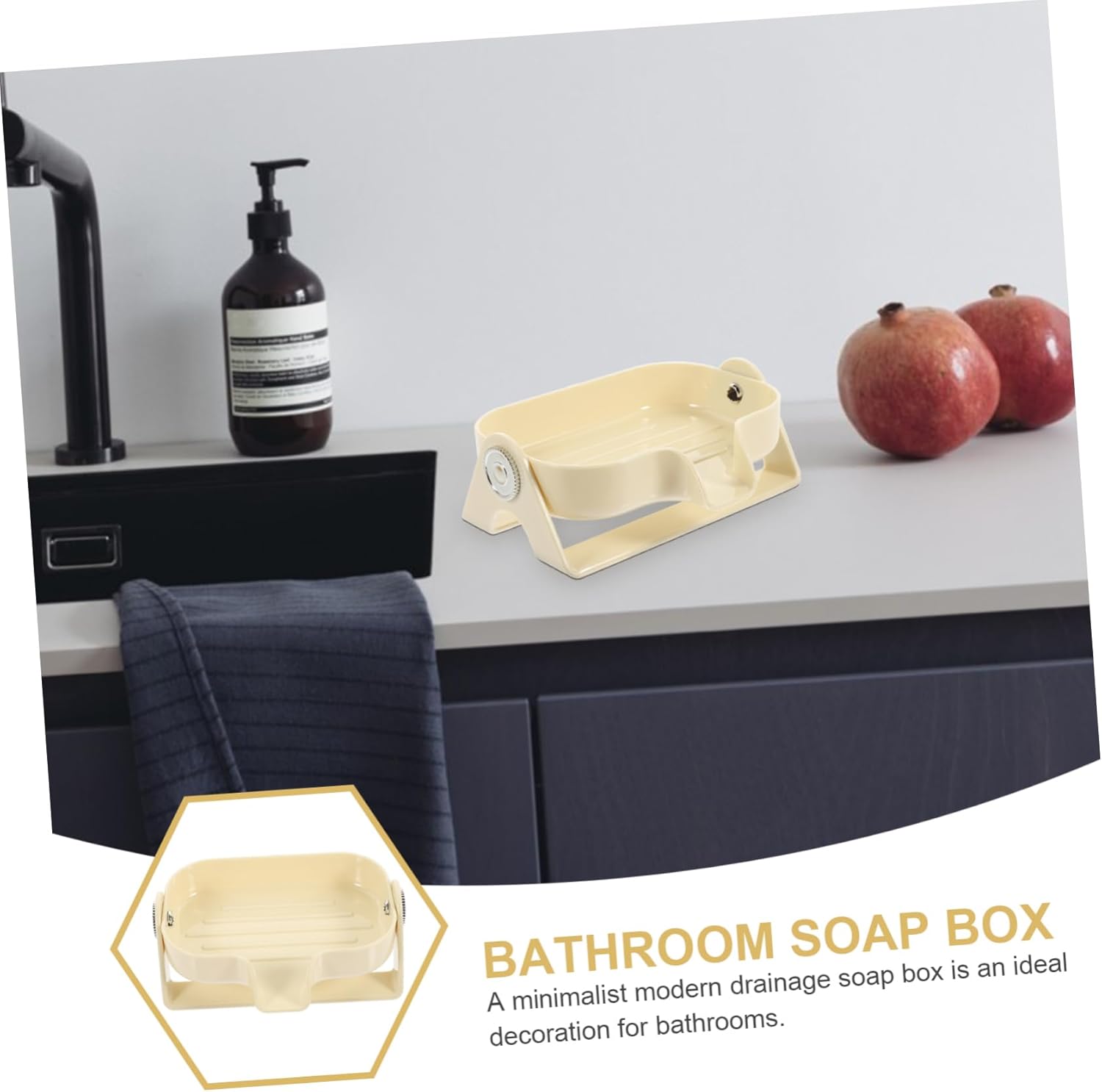 Amosfun Self-Draining Soap Dish Sponge Holder