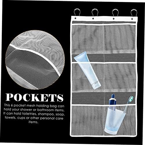 BUGUUYO Easy Install Mesh Shower Organizer Bag 6 Pockets