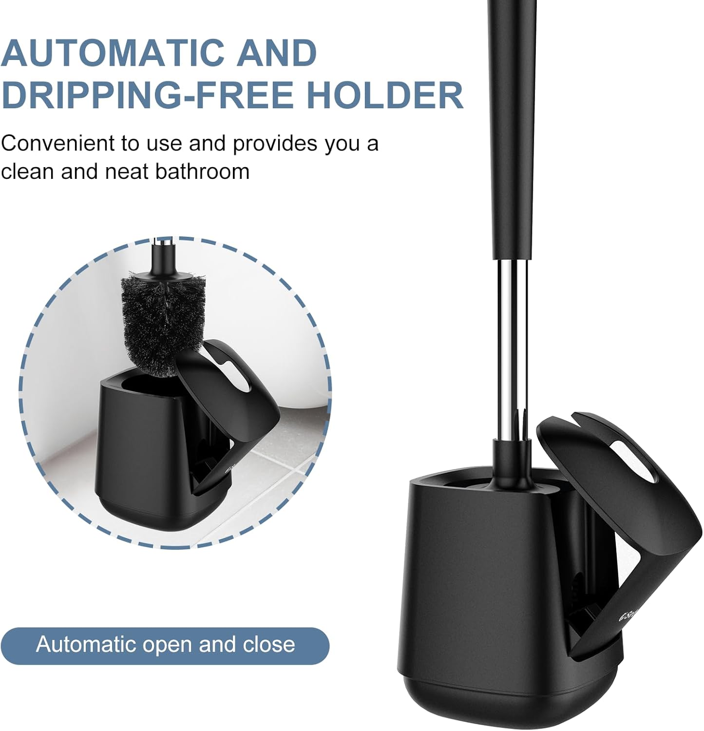 SetSail Toilet Brush with Auto Lid Holder
