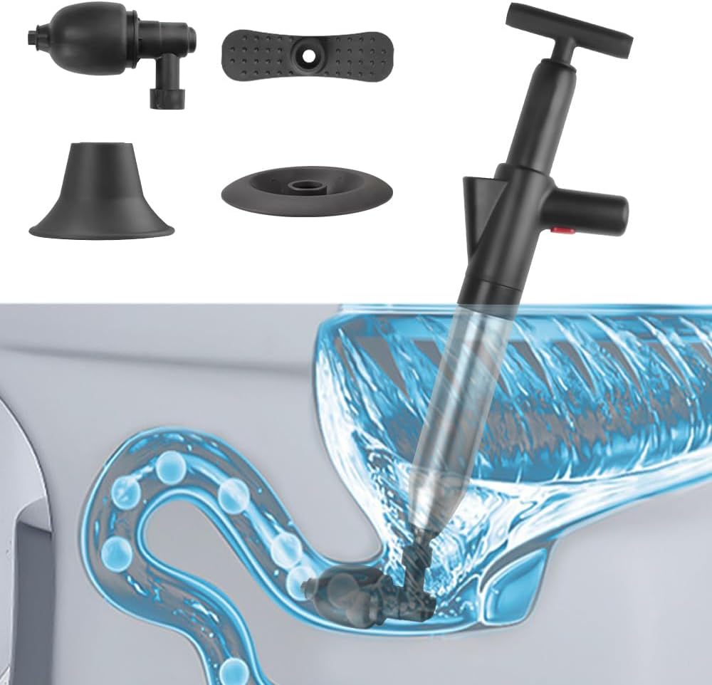 High Pressure Toilet Plunger with Air Blaster 60CM