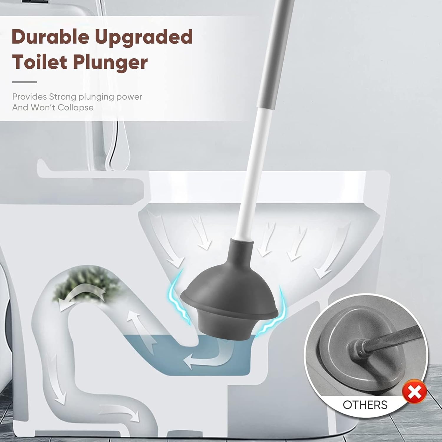 Eyliden Toilet Plunger and Brush Set with Holder