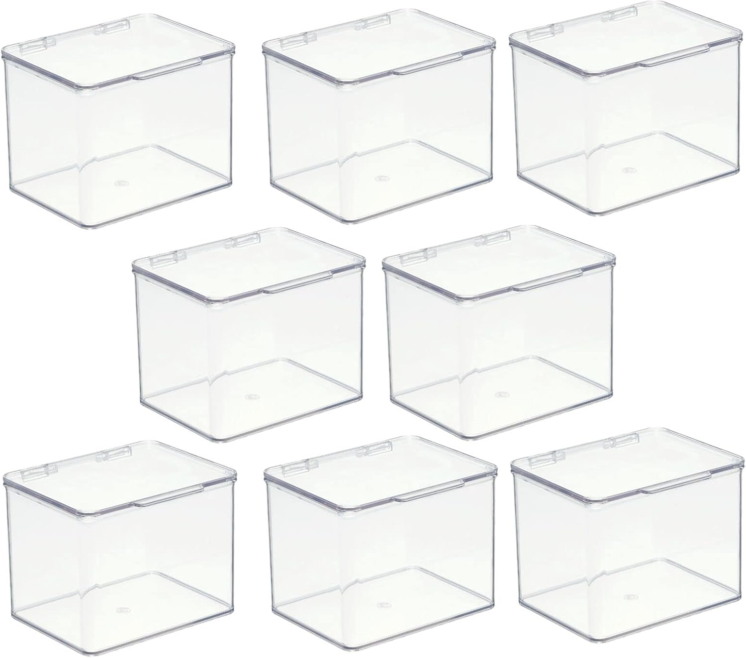 mDesign Clear Plastic Storage Canisters 8 Pack