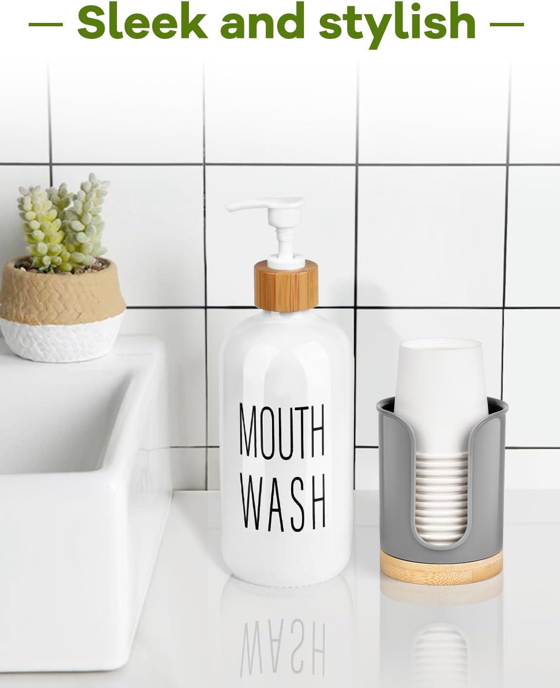Bathroom Cup Dispenser - PCBamboo Grey Pack of 1