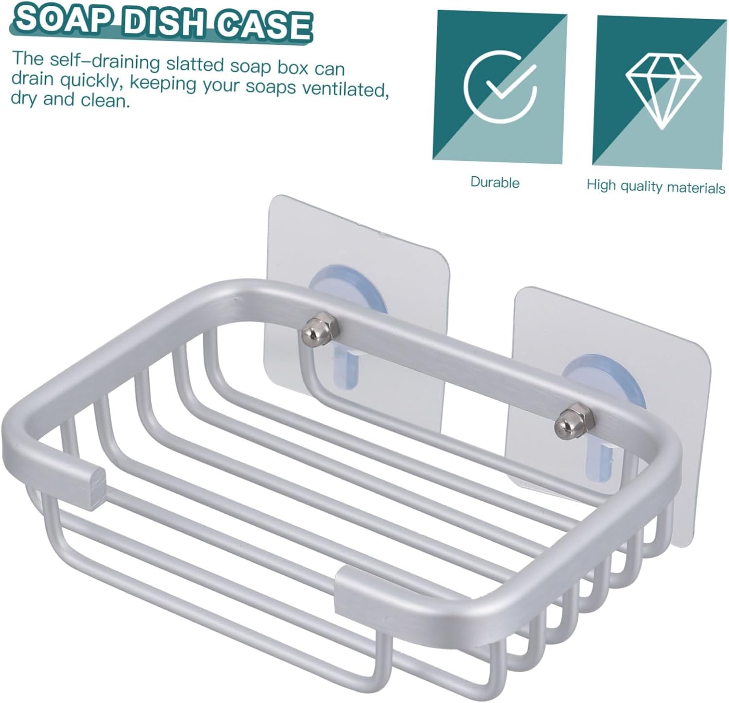 ABOOFAN Self-Draining Soap Dish Holder No-Drill Wall Mount Elegant Black