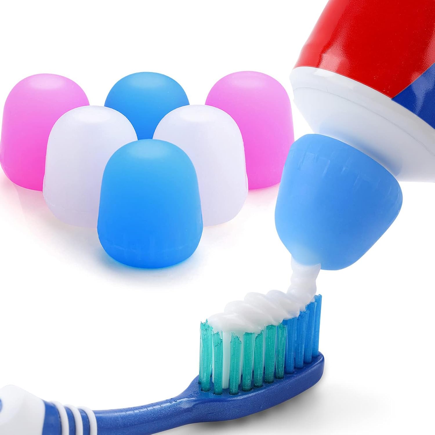 Tnvee 6 Pack Silicone Toothpaste Cap Dispenser