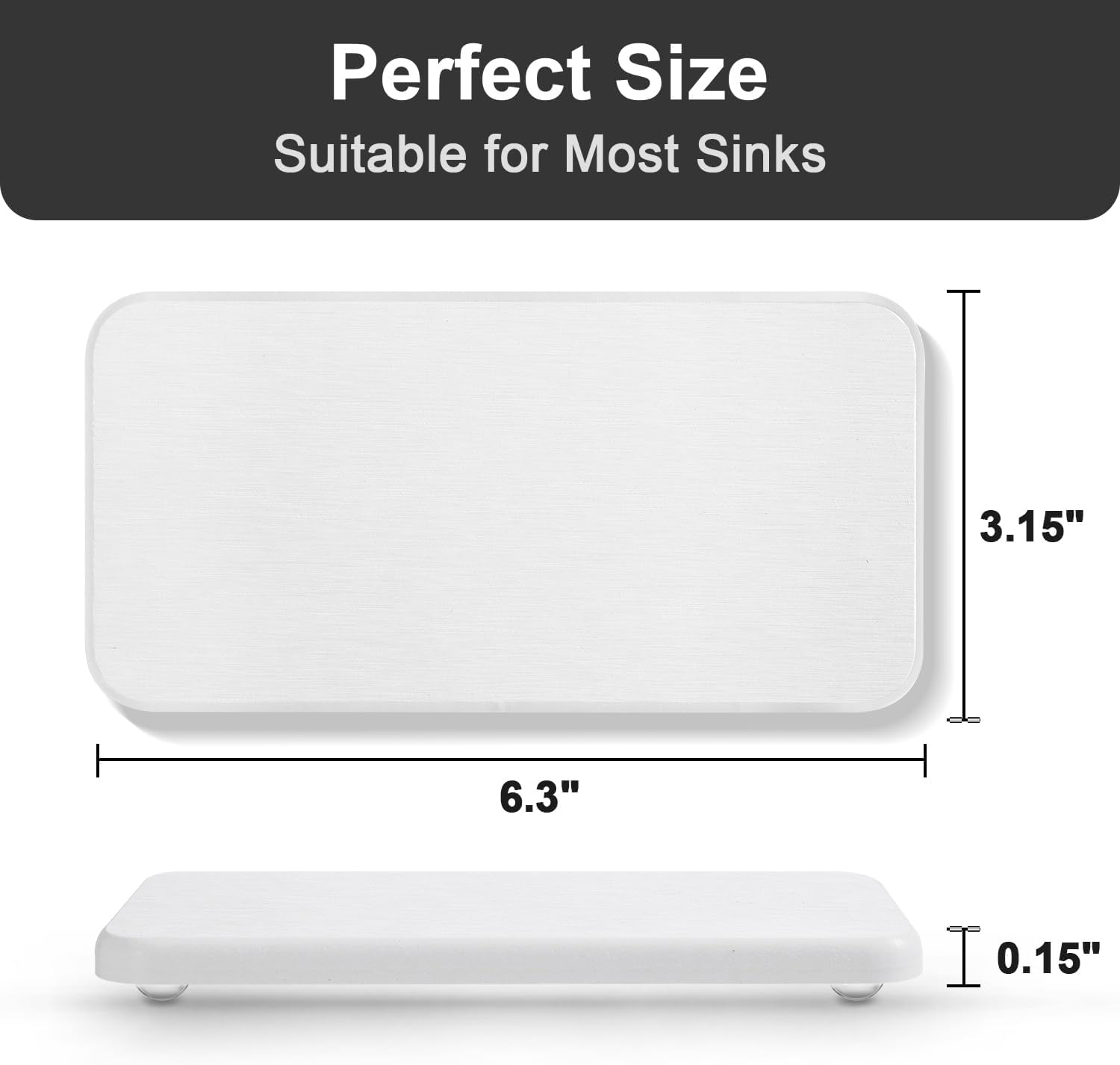 Ecotrim Water Absorbing Stone Tray for Sink and Bathroom