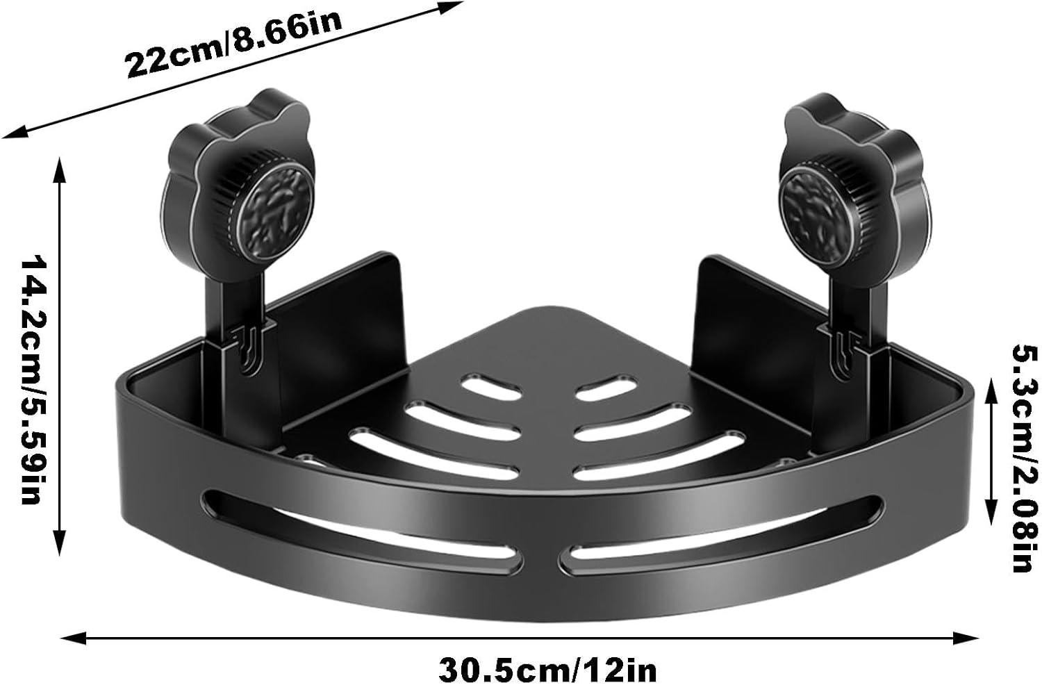 Shower Corner Shelf - No Drill Suction Cup Organizer