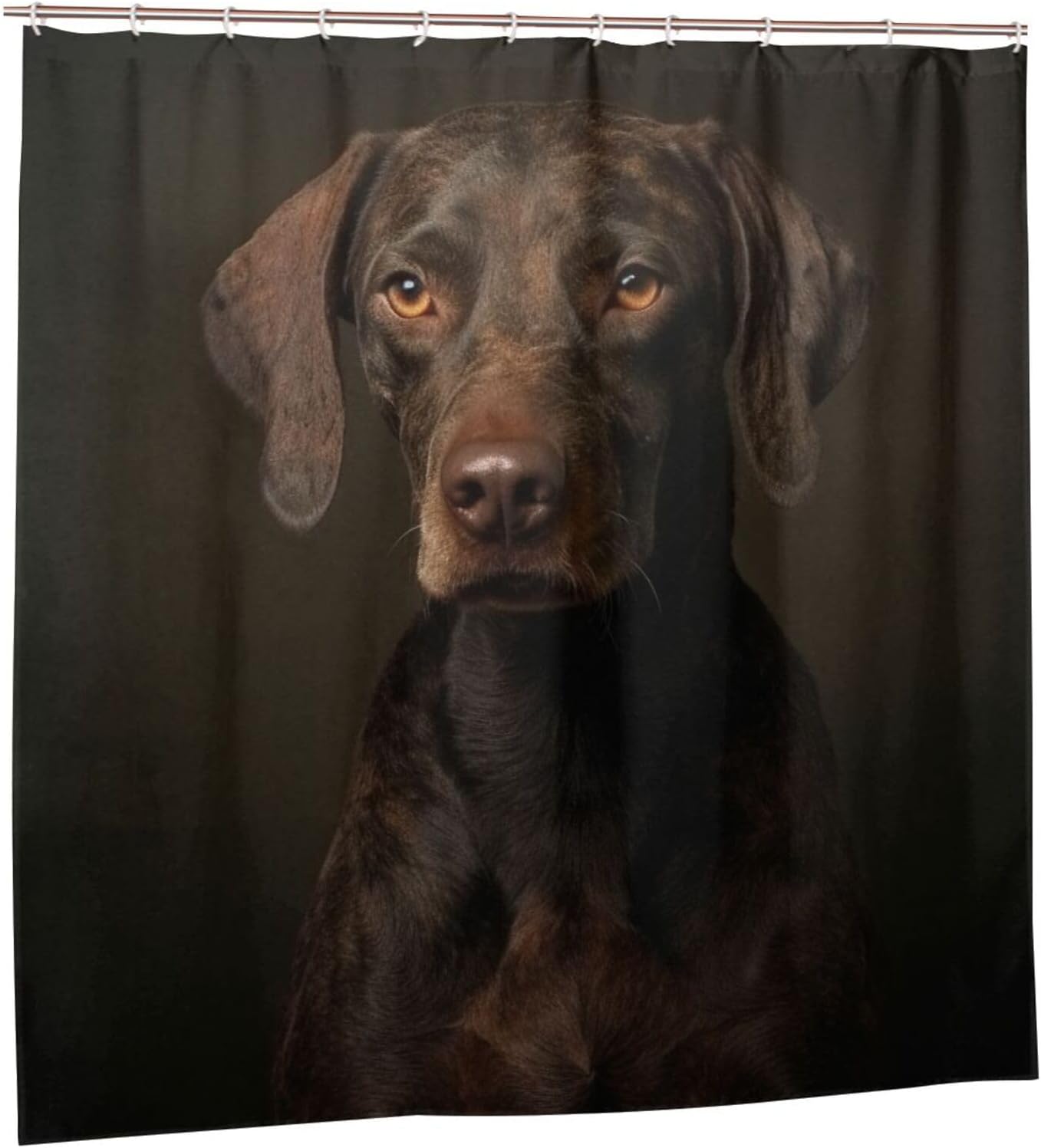 Black Dog Shower Curtain Set with 12 Hooks 72x72in