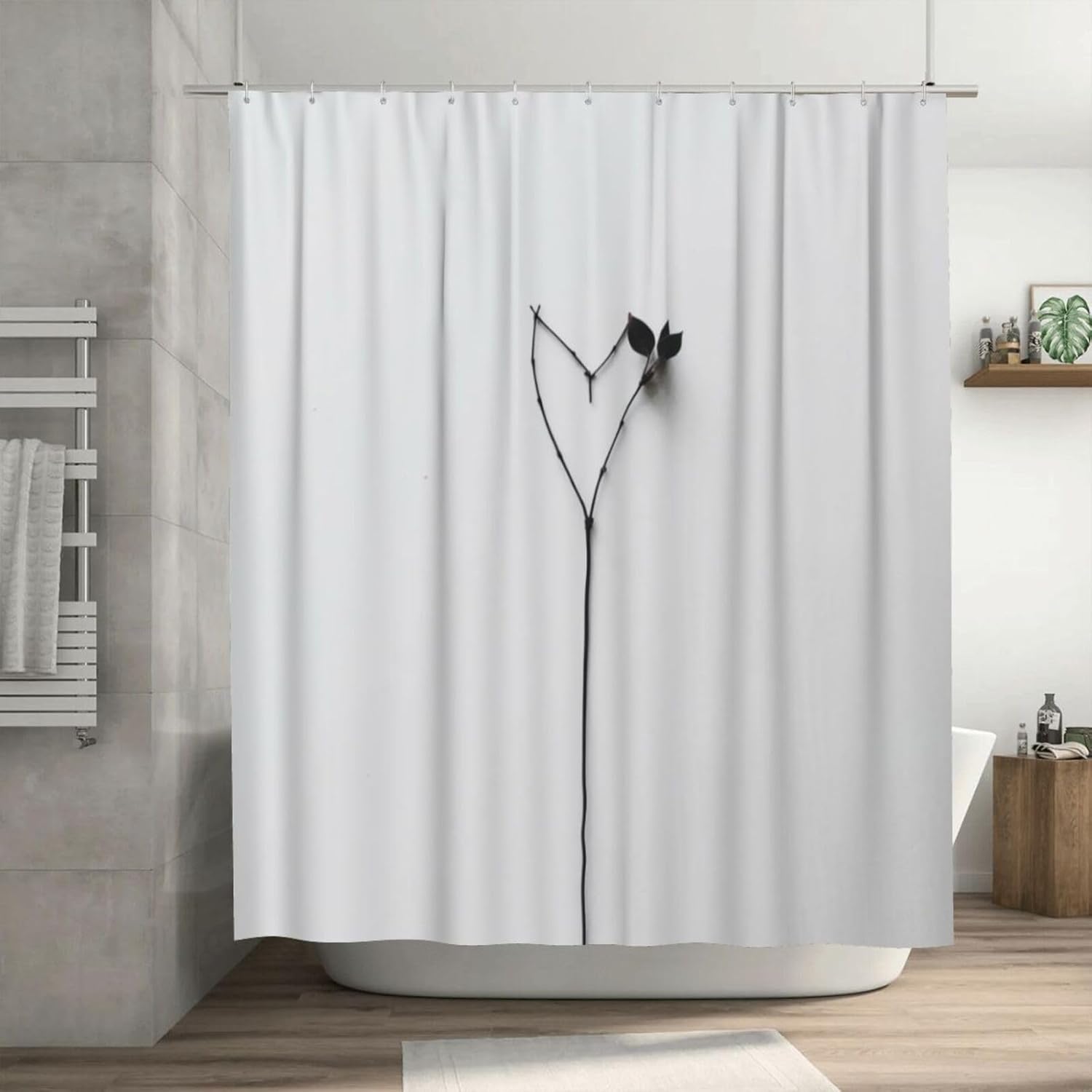 Tree Branch Heart Shower Curtain Set 72x72in