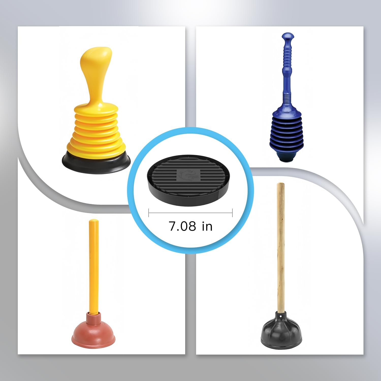 2Pcs Plunger Tray - Durable Black Plunger Holder