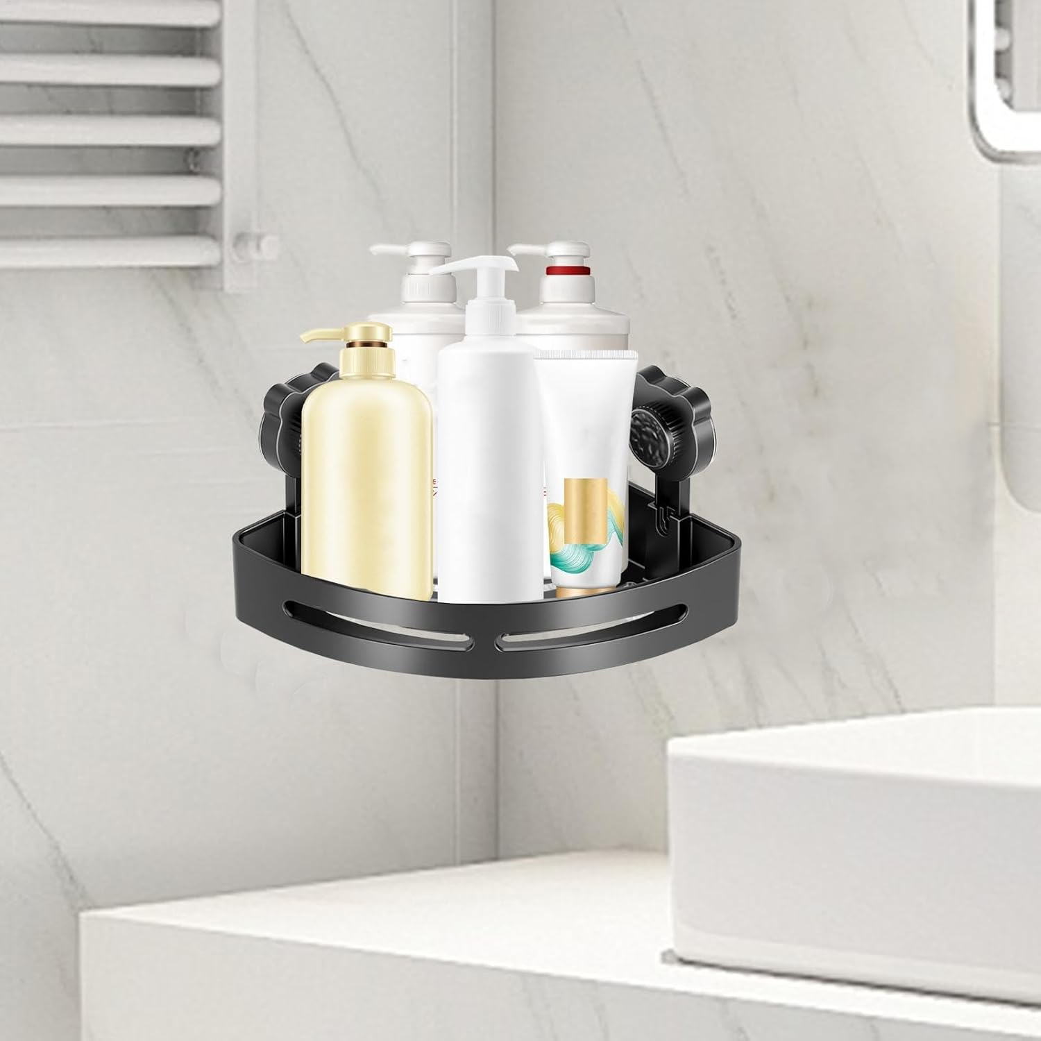 Shower Corner Shelf - No Drill Suction Cup Organizer