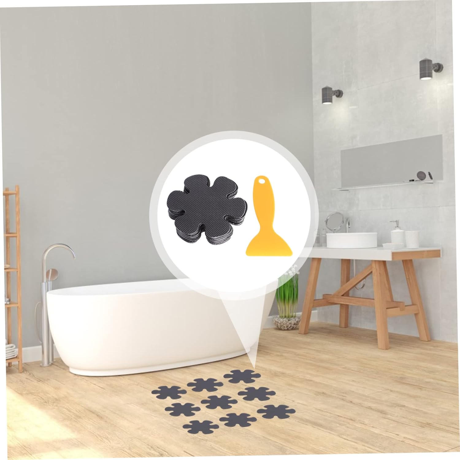 VOSAREA 20Pcs Flower Shaped Non Slip Decals for Bathtub and Shower