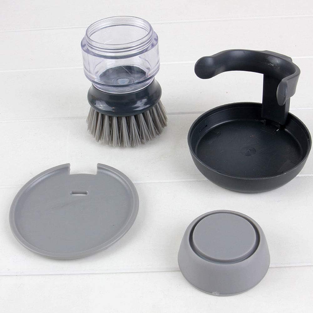 JISSBON Upgraded Palm Brush Kitchen Soap Dispensing Brush with Storage Stand