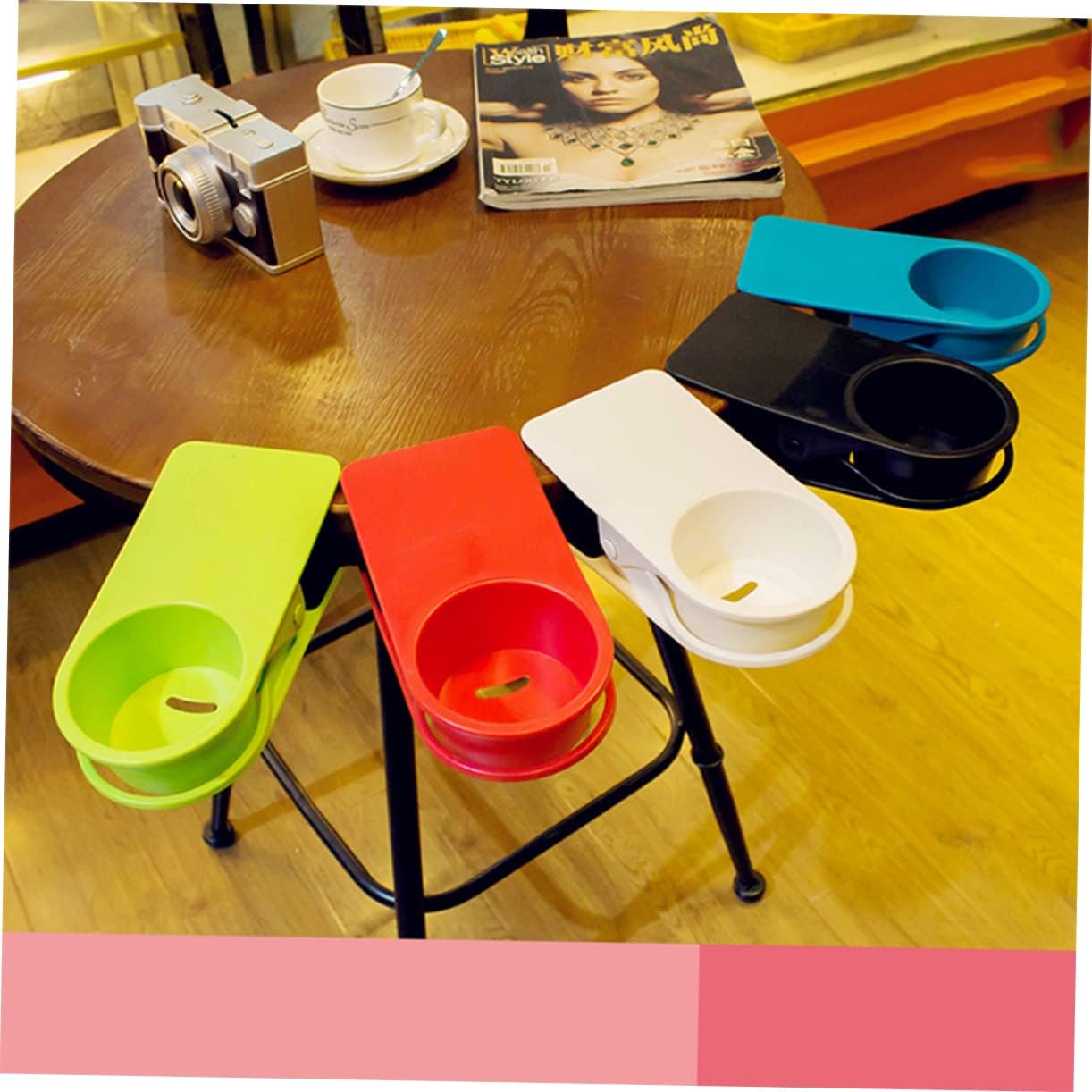 Luxshiny Saucer Clip for Desk and Bathroom Use