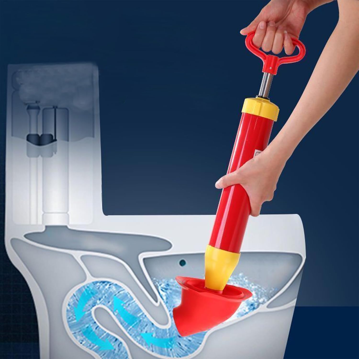 Heavy Duty Toilet Plunger with Gutter Clog Remover