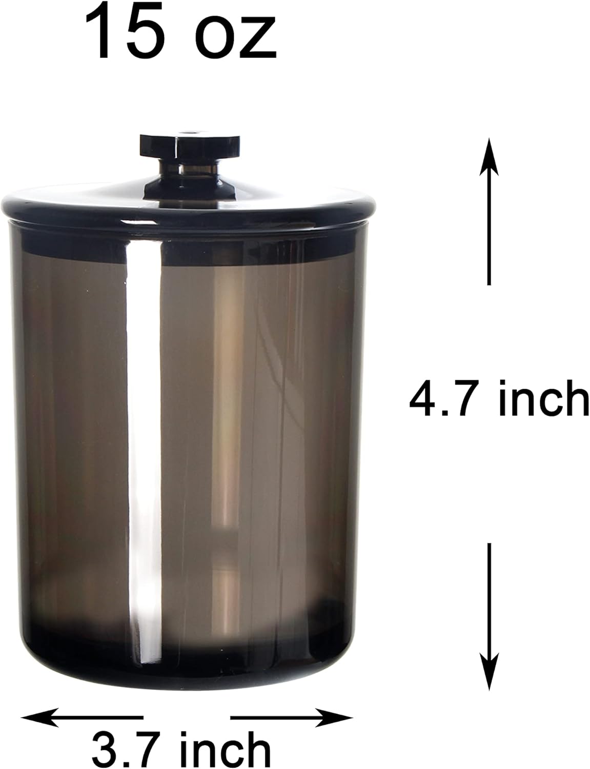 Youngever Black Plastic Apothecary Jars 2 Pack 15 Ounce