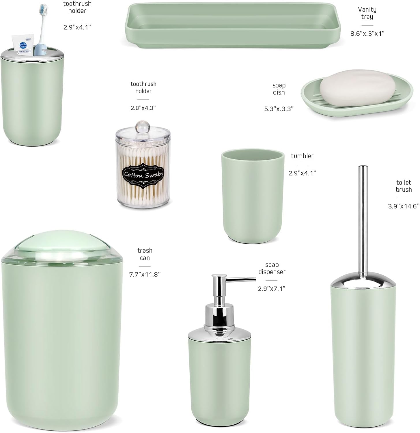 IMAVO 9-Piece Grey Bathroom Accessory Set