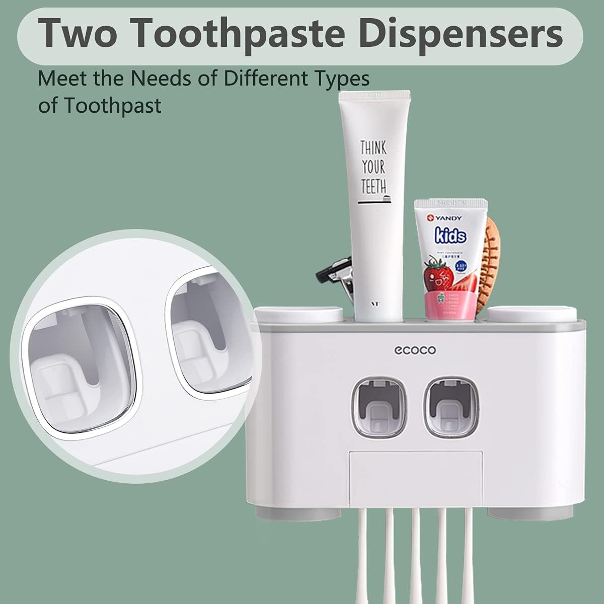 VNYIFAN Multifunctional Wall Mounted Toothbrush Holder Set
