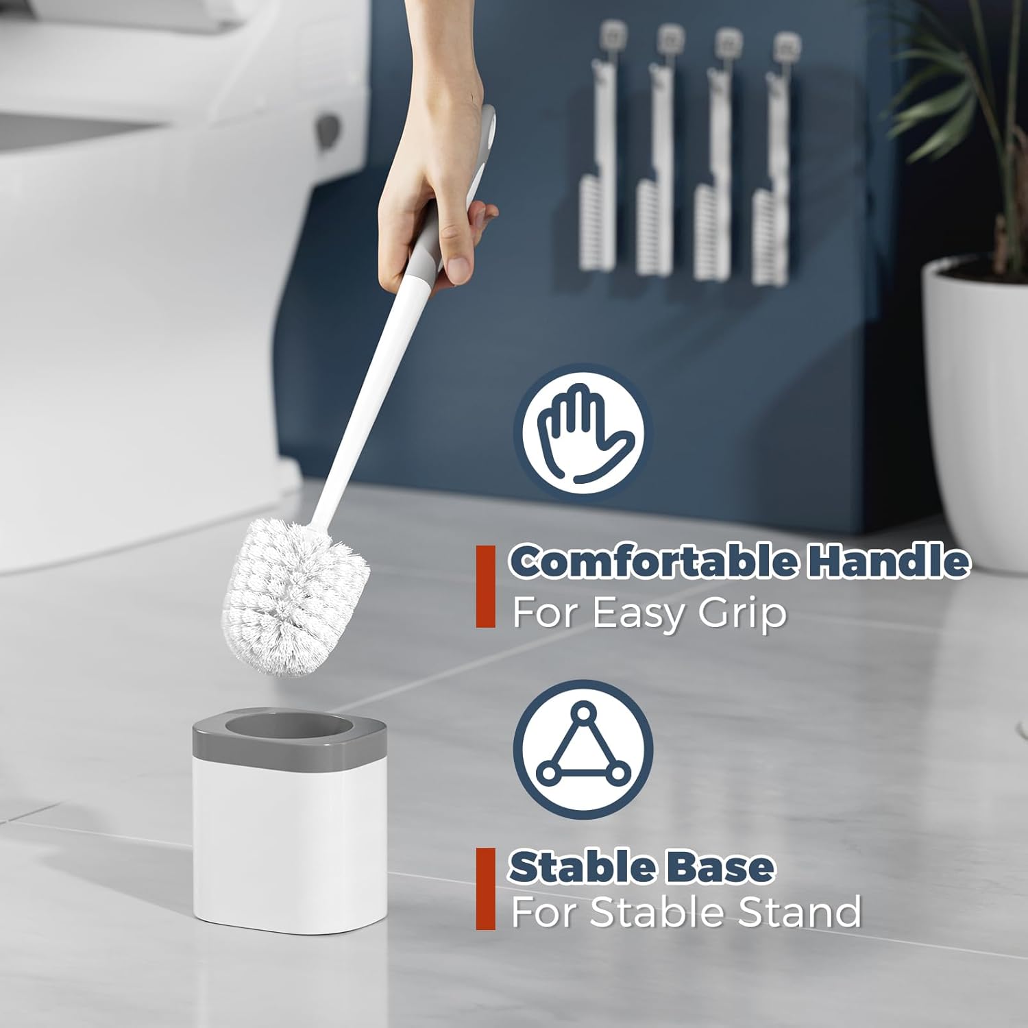 Holaloha 4 Pack Toilet Brush and Holder Set