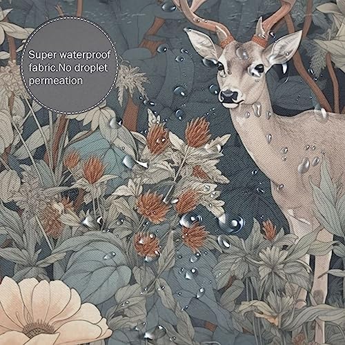 Forest Deer Shower Curtain Set with 12 Hooks 72x72in Waterproof