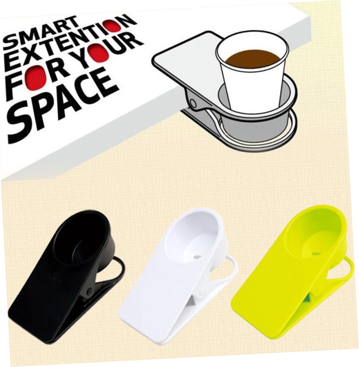 PRETYZOOM Universal Cup Holder Clip for Desk and Table