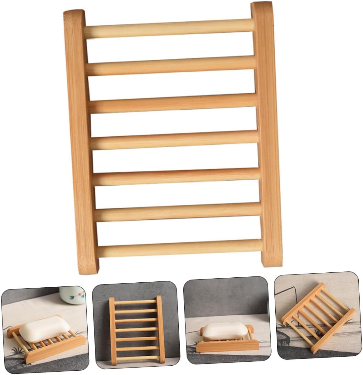LIFKOME Wooden Soap Dish for Shower Bathroom