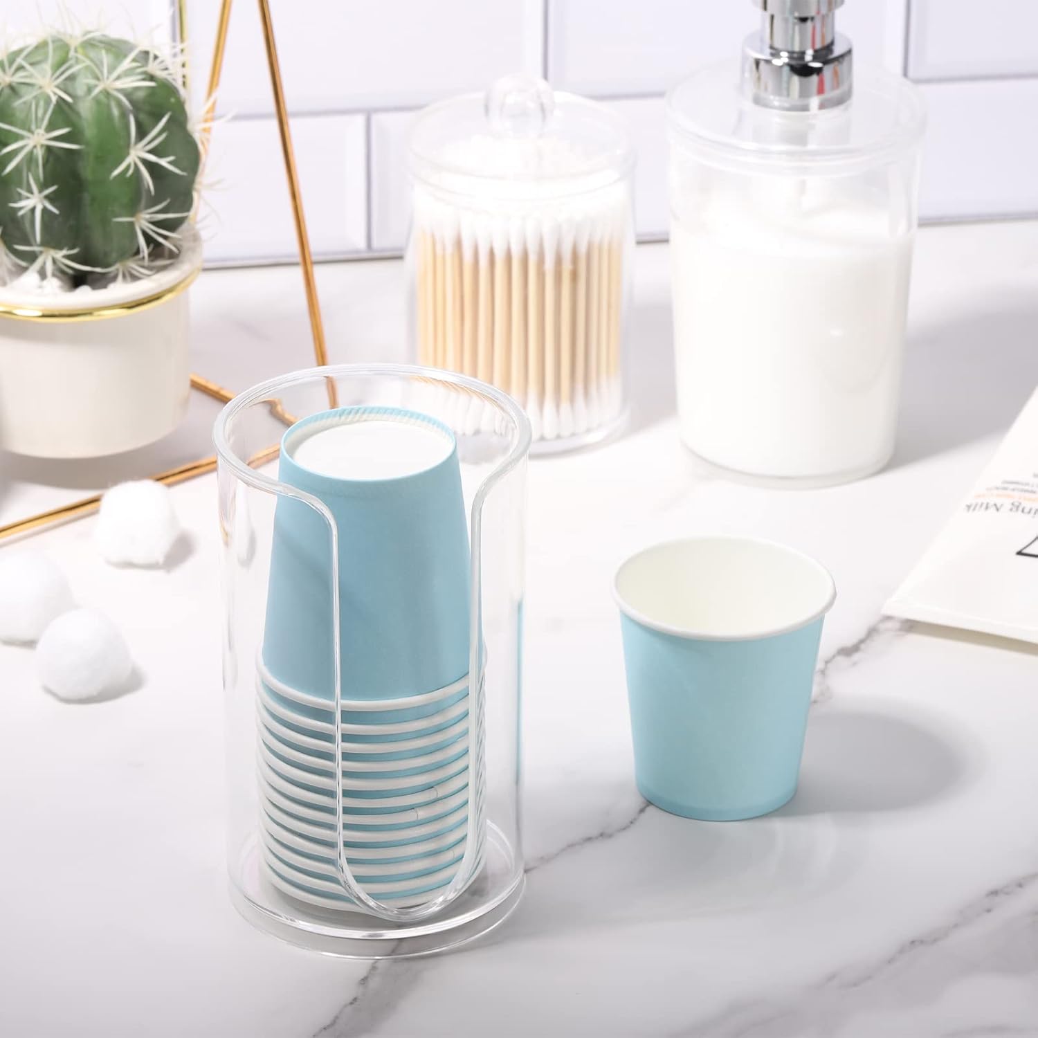 LoveBB Clear Cup Dispenser for Bathroom Use