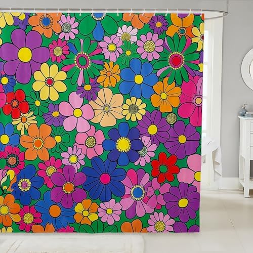 Feelyou Floral Boho Shower Curtain 72x72 Waterproof Pattern