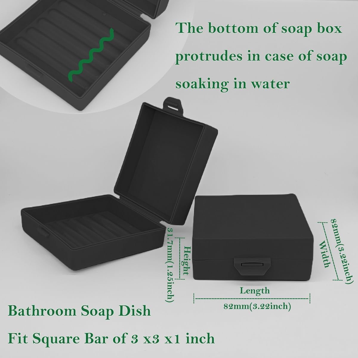 Elimeta Square Soap Dish Holder for Travel