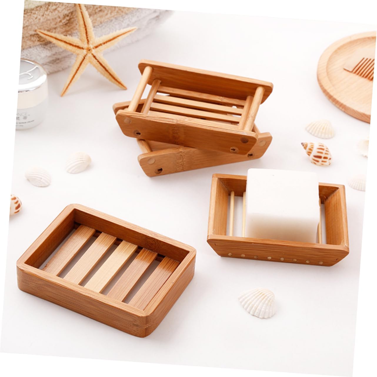 RORPOIR 2pcs Japanese Style Soap Dish for Bathroom Organization