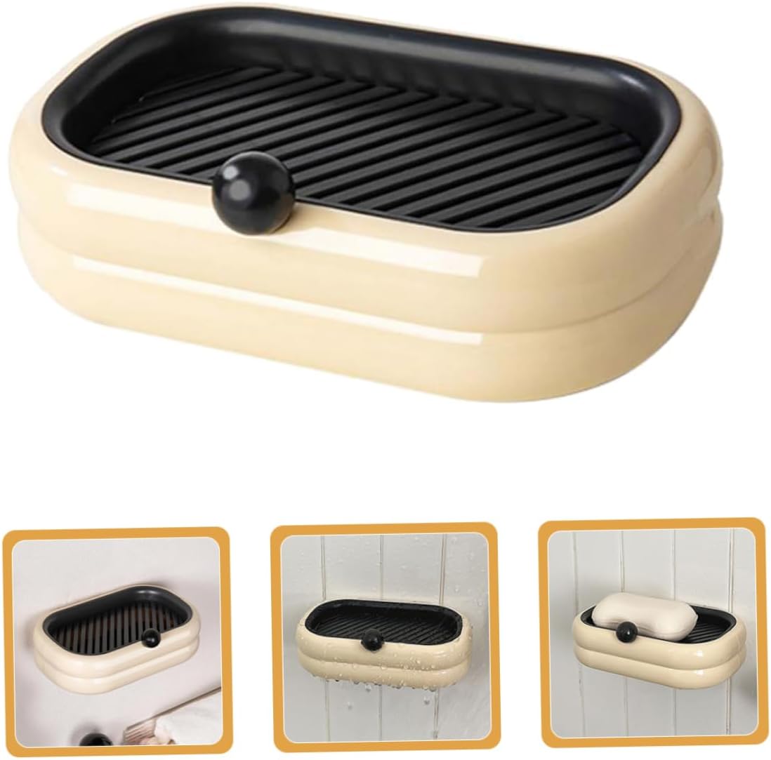Ciieeo Wall Mounted Soap Dish Dual Drain Rack