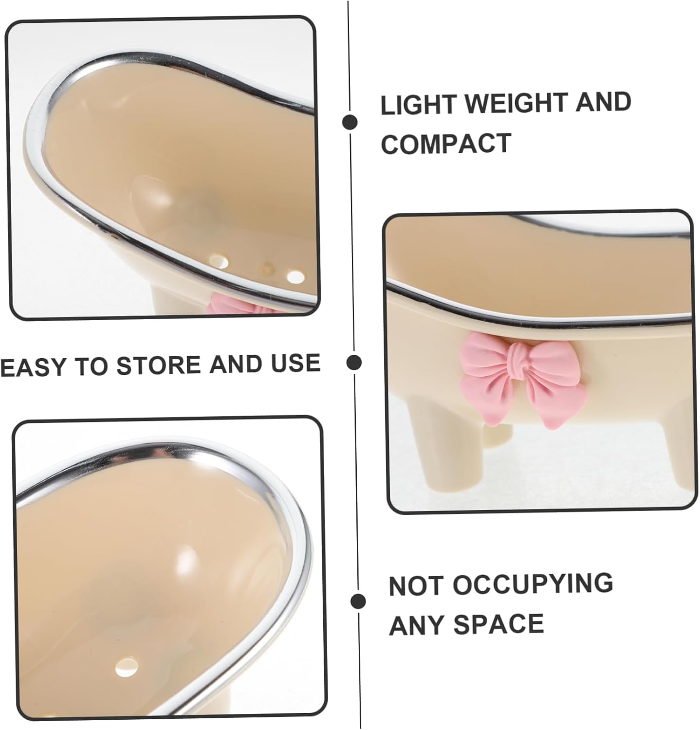 Hoement Bathtub Shaped Soap Holder Lightweight Durable Decorative Soap Dish