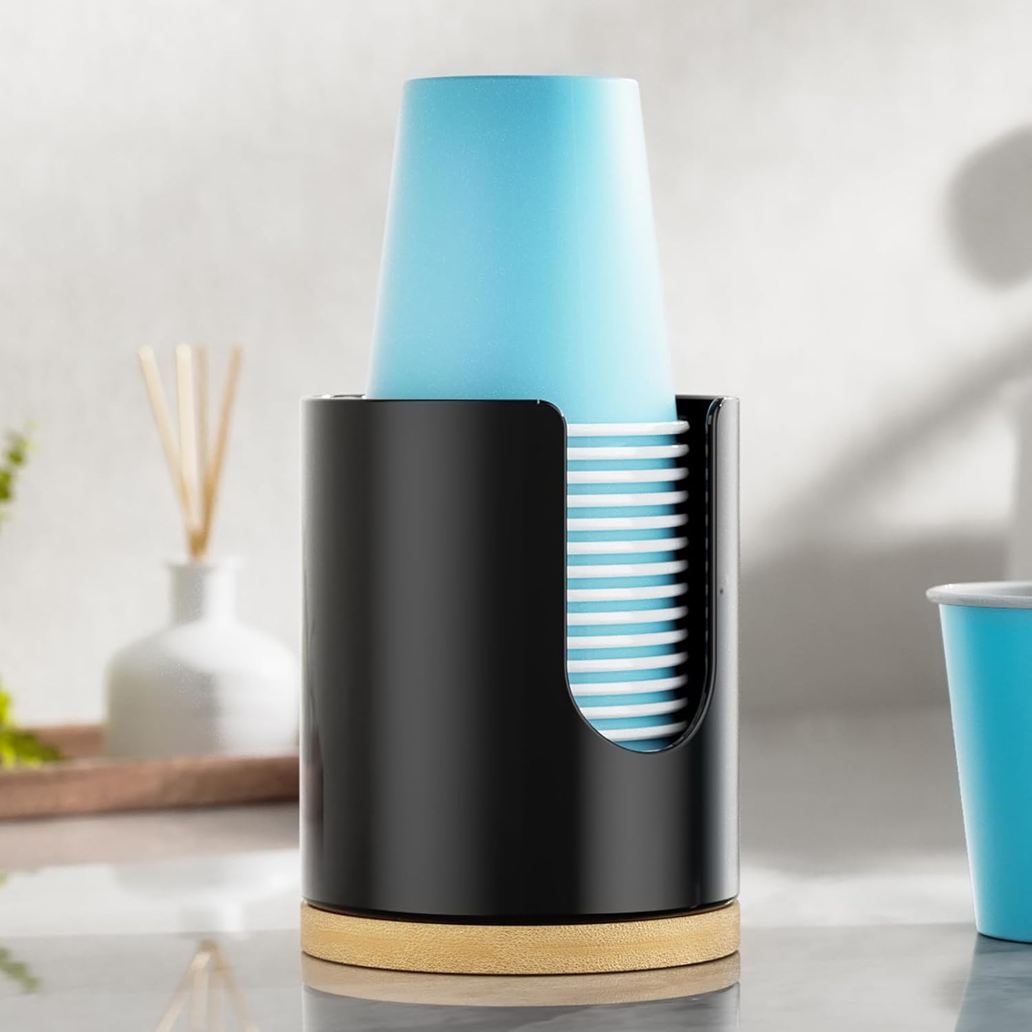 VITVITI Black Cup Dispenser for Bathroom 1