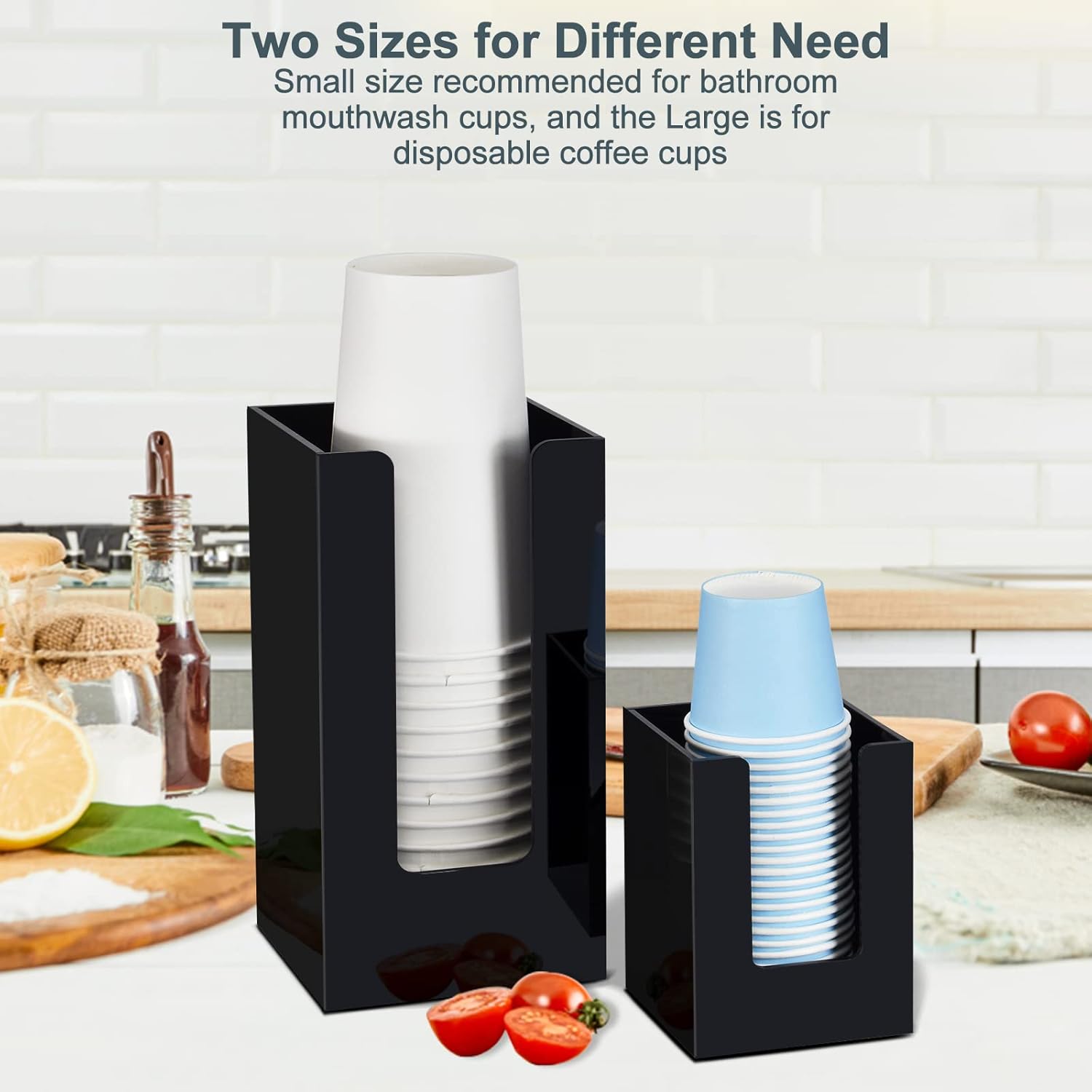 KIMCHOMERSE Bathroom Cup Dispenser - Black