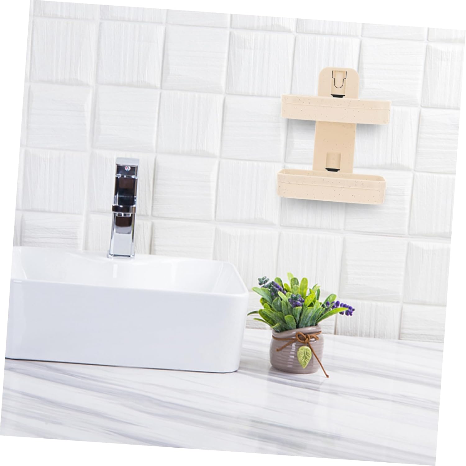 GLEAVI Self Draining Soap Dish Wall Mounted Double Tier Storage